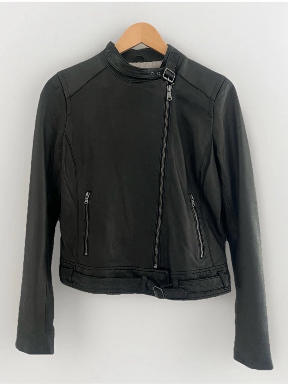 GAP Edition Black Leather Moto Jacket Small